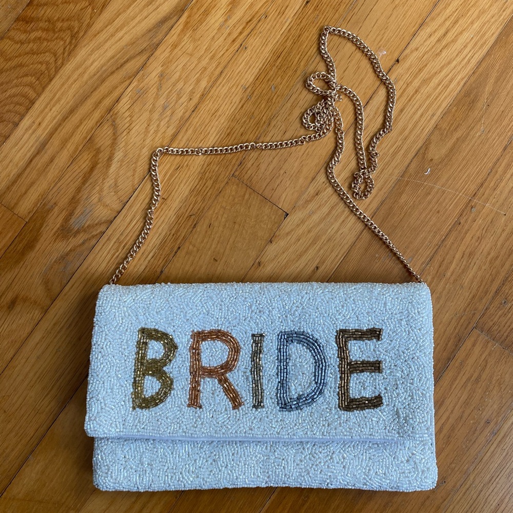 Beaded BRIDE clutch